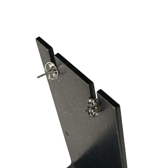 Wild Rose Flower Chain Tassel Earrings Stainless Steel Posts - Picture 9 of 10